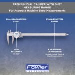 Calibrador de Dial Fowler 52-008-712-0 Rango 0-12 Pulgadas Precisión 0.002 Pulgadas con Indicador de Esfera Fowler 52-52
