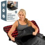 Manta de Sauna Portátil Infrarroja LifePro Cozywrap LP-CZYWRP-BLK con Mangas para Brazos Cuero Sintético Negro 71 x 31 P