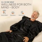 Manta de Sauna Portátil Infrarroja LifePro Cozywrap LP-CZYWRP-BLK con Mangas para Brazos Cuero Sintético Negro 71 x 31 P