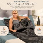 Manta de Sauna Portátil Infrarroja LifePro Cozywrap LP-CZYWRP-BLK con Mangas para Brazos Cuero Sintético Negro 71 x 31 P