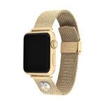 Correa Coach para Apple Watch Modelo 14700255 Pulsera de Malla Color Oro con Dije de Corazón Acero Inoxidable Compatible