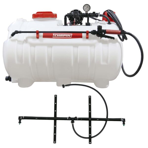 Pulverizador Chapin 98444 ATV Tanque 40 Galones Pluma 2 Boquillas Bomba 2.5 GPM Remolque Detrás