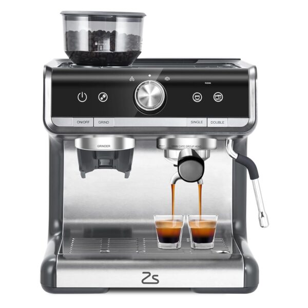 CuisinAid Máquina de café expreso, cafetera de 20 bar con espumador de leche, máquina de café semiautomática para capuch
