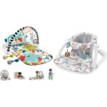 Set de Regalo para Bebé Fisher-Price Piano Gym Glow and Grow Kick and Play con Silla de Piso Sit Me Up y Maracas Rattle