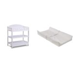 Mesa Cambiadora Infantil Delta Children Blanca con Almohadilla Cambiadora Contorneada de Espuma y Funda Impermeable