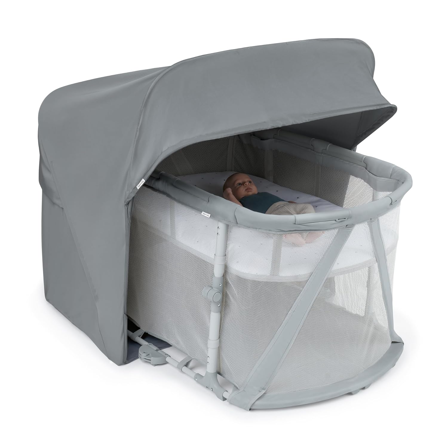 Moisés portátil 3 en 1 Ingenuity Dream Retreat 25134 con sombra UPF 50+ malla transpirable color gris 0 a 36 meses