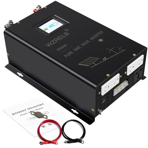 Inversor de Corriente WZRELB SPVC350036 Fase Dividida 3500W 36V a 120V 240V Onda Sinusoidal Pura Pico 7000W