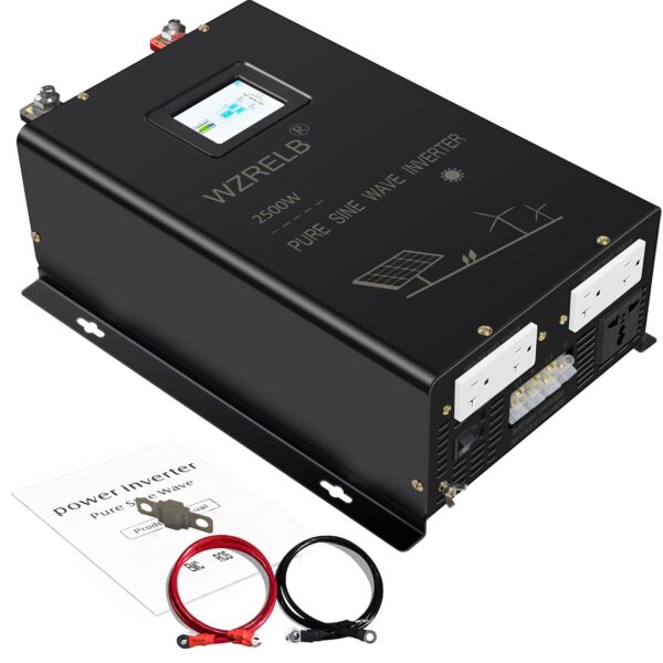 Inversor de Corriente WZRELB SPVC250036 2500W 36V Onda Sinusoidal Pura Pico 5000W Fase Dividida 120V 240VAC