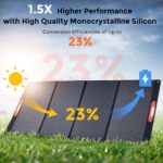 Panel solar portátil Asypets 420W plegable silicio monocristalino negro
