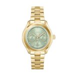 Reloj BOSS Lida 1502745 Multifunción Acero Inoxidable Chapado en Oro Esfera Verde 38 milímetros Resistente al Agua 3ATM