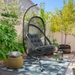 Silla Columpio Greemotion GM-1010DG con Cojín Malla Transpirable Resistente a Rayos UV Capacidad 220 Libras Gris Oscuro