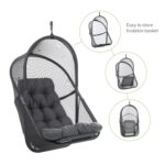 Silla Columpio Greemotion GM-1010DG con Cojín Malla Transpirable Resistente a Rayos UV Capacidad 220 Libras Gris Oscuro