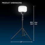 E-Z UP SKYFUZE - Luz LED de globo y trípode de 60 W con más de 5,000 pies cuadrados de iluminación de 360 grados, 7,800