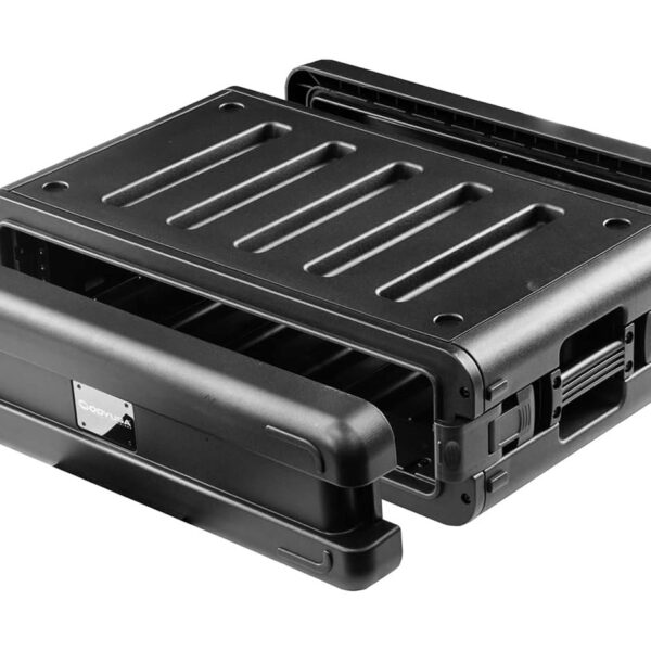 Odyssey Estuche hermético para rack de 2U con 2 compartimentos para micrófonos