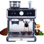 Máquina de café expreso de 20 barras con molinillo, cafetera espresso semiautomática con espumador de leche para barista