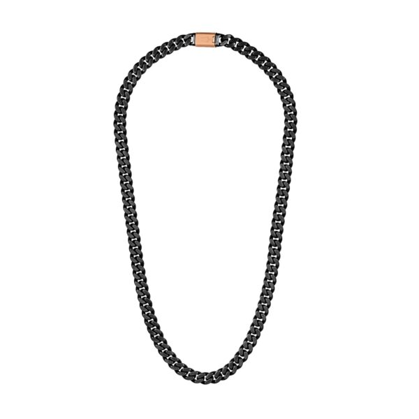Collar Bulova BVC1069-GRSTNA Cadena de Eslabones Curb Acero Inoxidable Gris 10 mm Longitud 24 Pulgadas para Hombre