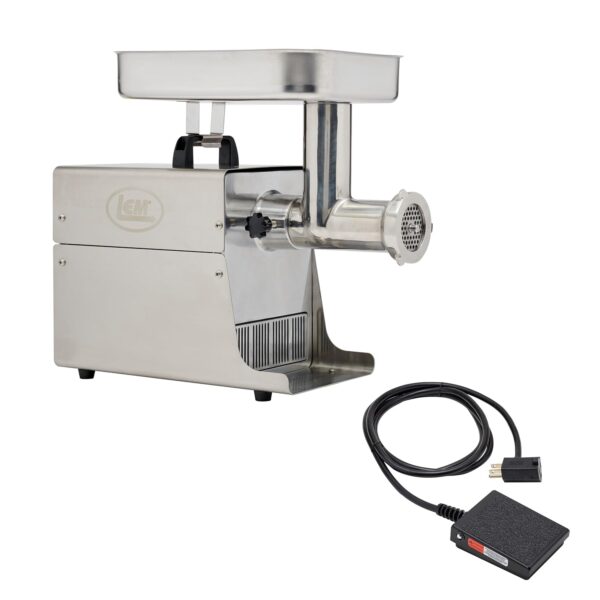LEM Products BigBite #8 Molinillo de Carne y Paquete de Interruptor de Pie para Molinillo, 0.50 HP Máquina Eléctrica de