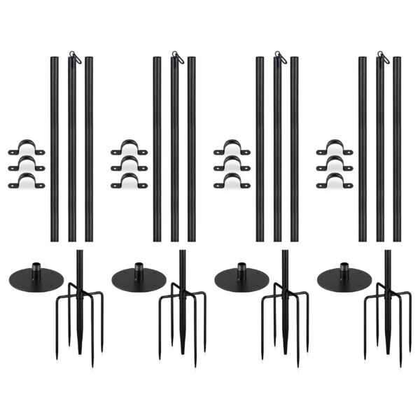 Juego de 4 Postes de Luz para Exteriores Newhouse Lighting NHSLP-4P 9 Pies 8 Pulgadas Acero Negro