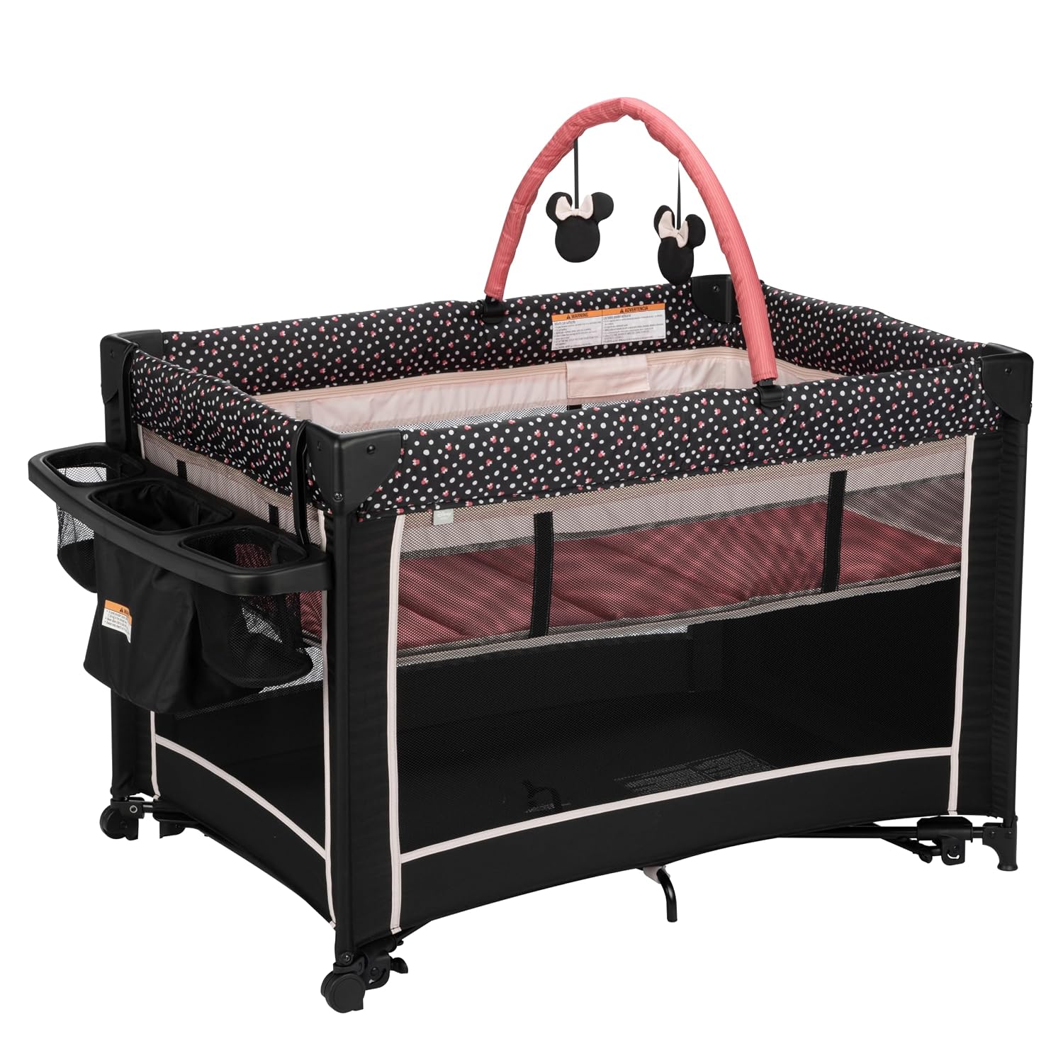 Patio de juegos 2 en 1 con moisés mecedor Disney Baby Classic Minnie Mouse PY902HDA poliéster dije de Minnie
