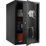 Caja fuerte digital – Caja cerrada para el hogar u oficina con teclado digital y 2 llaves de anulación manuales para din