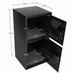 Stalwart - Caja de seguridad electrónica con teclado digital y 2 juegos de llaves de anulación manuales para dinero en e