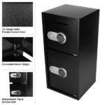 Stalwart - Caja de seguridad electrónica con teclado digital y 2 juegos de llaves de anulación manuales para dinero en e