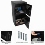 Stalwart - Caja de seguridad electrónica con teclado digital y 2 juegos de llaves de anulación manuales para dinero en e