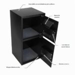 Stalwart - Caja de seguridad electrónica con teclado digital y 2 juegos de llaves de anulación manuales para dinero en e