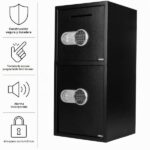 Stalwart - Caja de seguridad electrónica con teclado digital y 2 juegos de llaves de anulación manuales para dinero en e