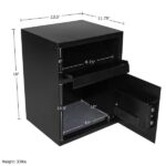 Stalwart - Caja de seguridad electrónica con teclado digital y 2 llaves manuales de anulación para dinero en efectivo o