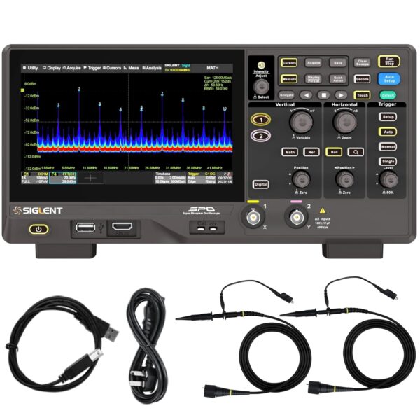 SIGLENT Osciloscopio digital SDS802X HD Banda de frecuencia de 70 MHz + resolución vertical de 12 bits + frecuencia de m