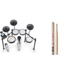 Batería Electrónica Alesis Nitro Max Kit 8 Piezas Caja de Doble Zona 10 Pulgadas Bluetooth Negro con Baquetas Vic Firth