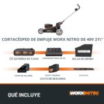 Cortacésped Inalámbrico WORX Nitro WG752 40V 21 pulgadas con Aerodeck e Intellicut
