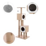 Árbol para Gatos THE LICKER STORE CTR1011A Sawyer 56 Pulgadas 3 Niveles Yute Marrón Blanco