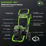 Lavadora a Presión Greenworks PW80L00 80V 3000 PSI 2.0 GPM Solo Herramienta