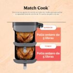 Ninja Freidora de aire, 10 cuartos de galón DoubleStack XL 2 cestas, diseño compacto, cocina pollo entero de 5 libras, a
