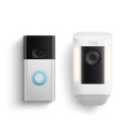 Ring Video Doorbell Níquel Satinado con Spotlight Cam Pro Battery Blanco