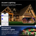Luces Permanentes para Exteriores Enbrighten Vibe Eternity Modelo 82729 50 Pies 36 LEDs RGBWIC IP67 Compatible con Alexa