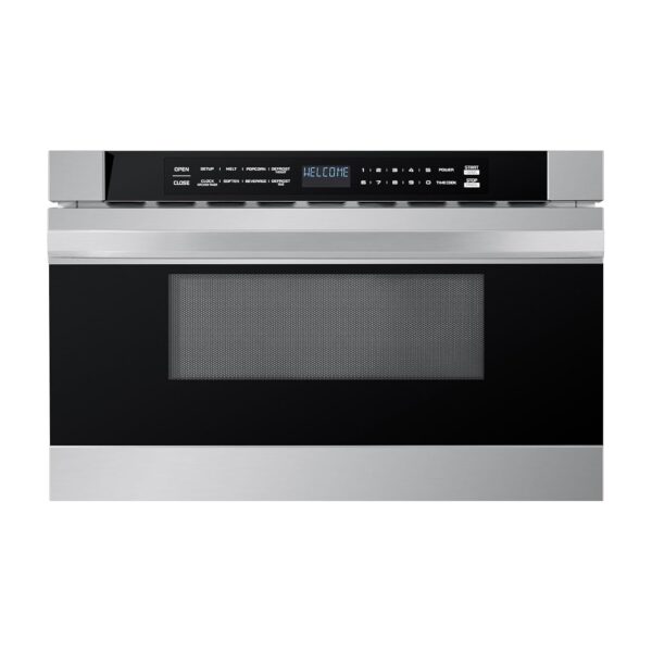 Midea MM12S2ASZ Horno microondas, cajón de 1.2 pies cúbicos, acero inoxidable, cerradura de seguridad para niños
