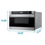 Midea MM12S2ASZ Horno microondas, cajón de 1.2 pies cúbicos, acero inoxidable, cerradura de seguridad para niños