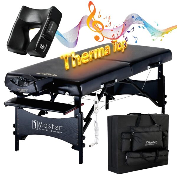 Mesa de Masaje Master Massage Galaxy LX Therma Top 30 pulgadas Negro Nano con Cojín MusicMaster