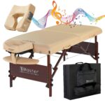Mesa de Masaje Plegable Master Massage Del Ray 30 Pulgadas con Cojín Musical MusicMaster Color Crema