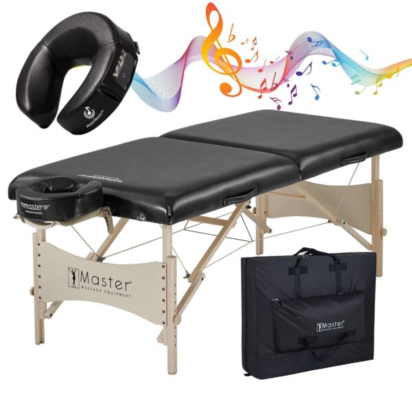 Mesa de Masaje Master Massage Balboa 30 Pulgadas Negro con Cojín Facial MusicMaster