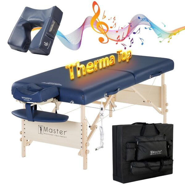 Mesa de Masaje Master Massage Coronado TT 30 Pulgadas Azul Real con Cojín MusicMaster