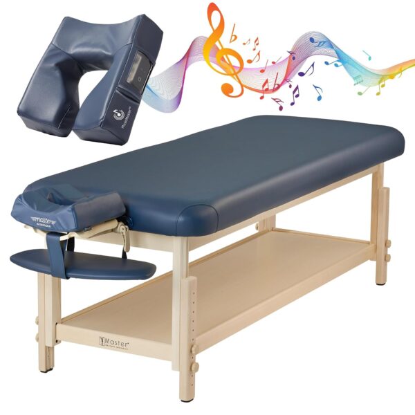 Mesa de Masaje Estacionaria Master Massage Laguna 46559 30 Pulgadas Azul Rey con Cojín Facial MusicMaster