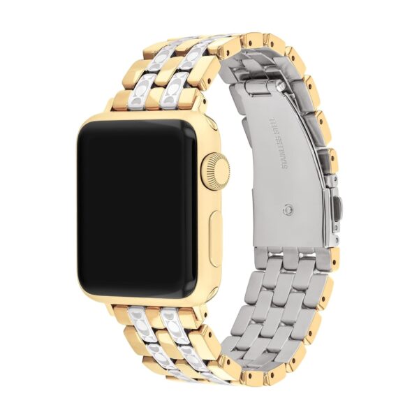 Correa COACH para Apple Watch 14700245 5 Eslabones Acero Inoxidable Bicolor Dorado 38mm 40mm 41mm