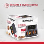 Holstein Housewares 8.4QT Freidora de aire digital de canasta doble con ventana de visualización y pantalla LED con 7 op