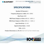 Amplificador BLAUPUNKT BPAHX80DSP 8 Canales Clase D DSP 120 Vatios
