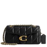 Bolso de Hombro Tabby 20 COACH CP149 Cuero Acolchado Bronce Negro con Correa de Cadena Larga