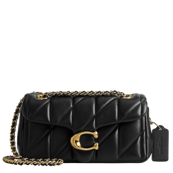 Bolso de Hombro Tabby 20 COACH CP149 Cuero Acolchado Bronce Negro con Correa de Cadena Larga